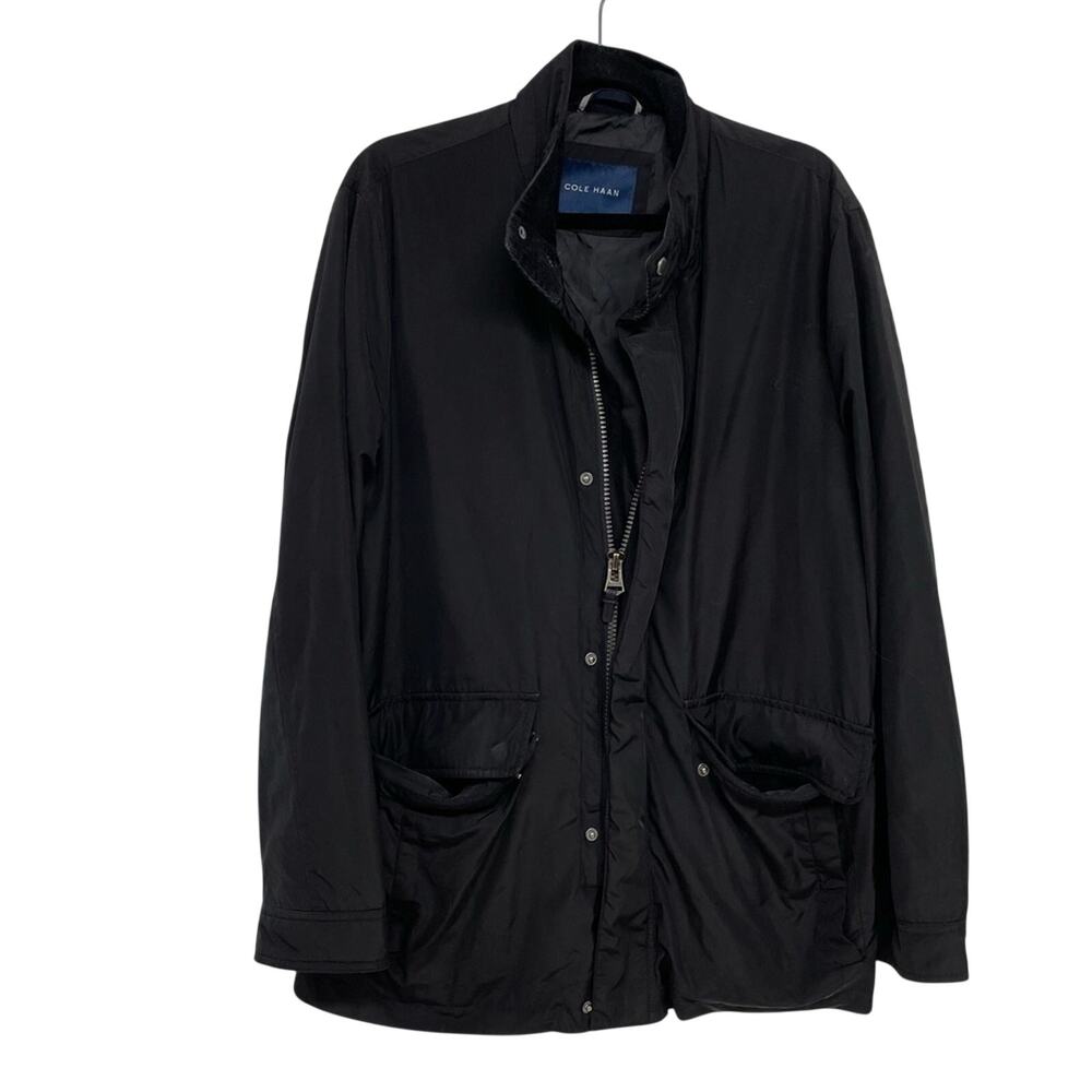 Cole Haan Black Zip Up Lightweight Jacket Mens S Casual Lightweight  Fall